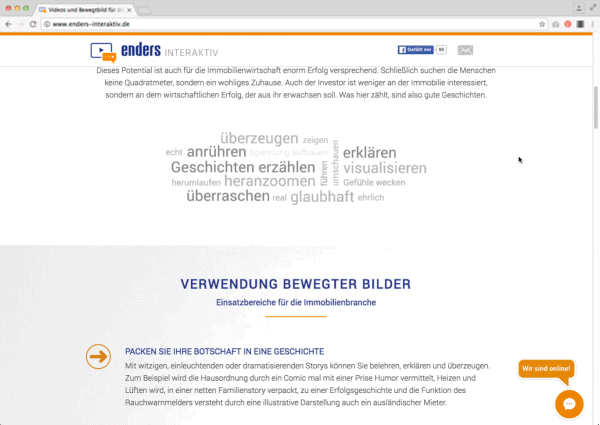 Mit Chat Funktion schnell im Gespräch Service über Chat Funktion auf Homepage oder Landingpage enders Marketing