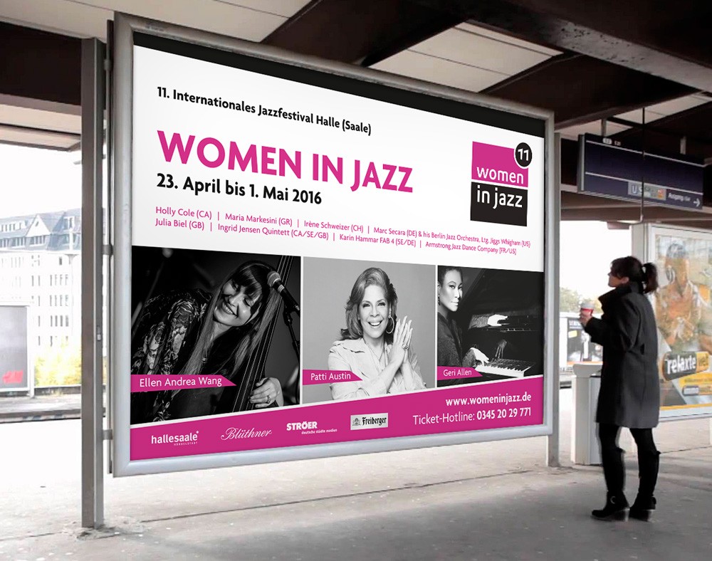 Wir übernahmen die Plakatgestaltung Großformatwerbung Women in Jazz enders Marketing