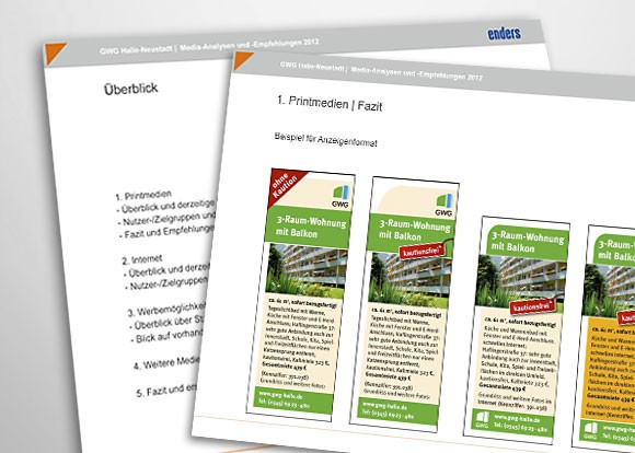 Marktanalyse und Marketingkonzept für die GWG Marktanalyse für Wohnungsunternehmen enders Marketing