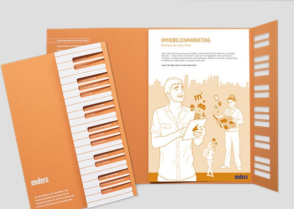 Postmailing zur Marketingklaviatur Mappe für Postmailing mit kreativer Klappe enders Marketing